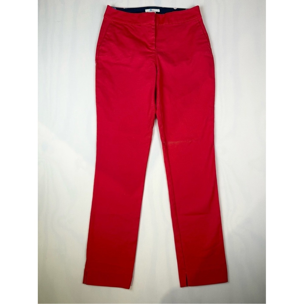 Boden Coral Red Ankle Pants Women's US 6R Slim Straight Career Stretch